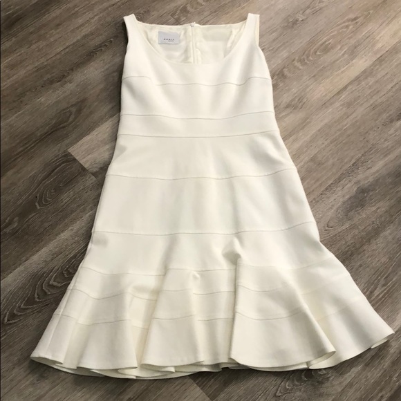 cream fit and flare dress